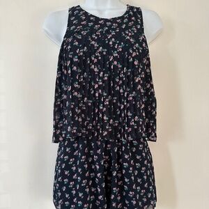 Abercrombie Kids Girls Romper 13/14 Floral Navy Pink